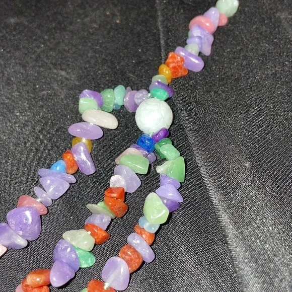 32" Multicolor Jade Chip Necklace by Jade of Yesteryear - Picture 7 of 11